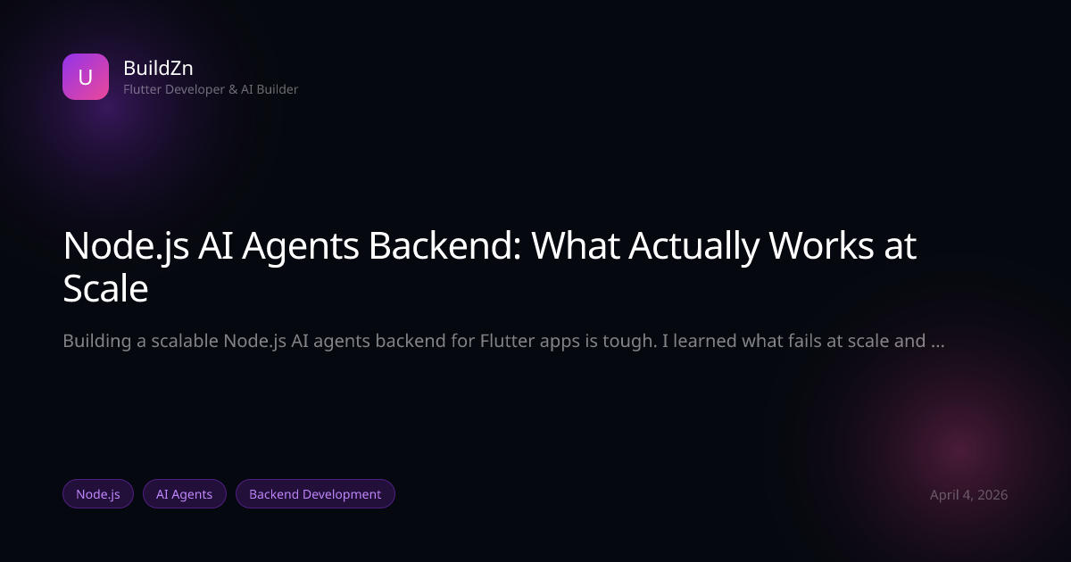 Node.js AI Agents Backend: What Actually Works at Scale | BuildZn
